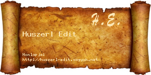 Huszerl Edit névjegykártya